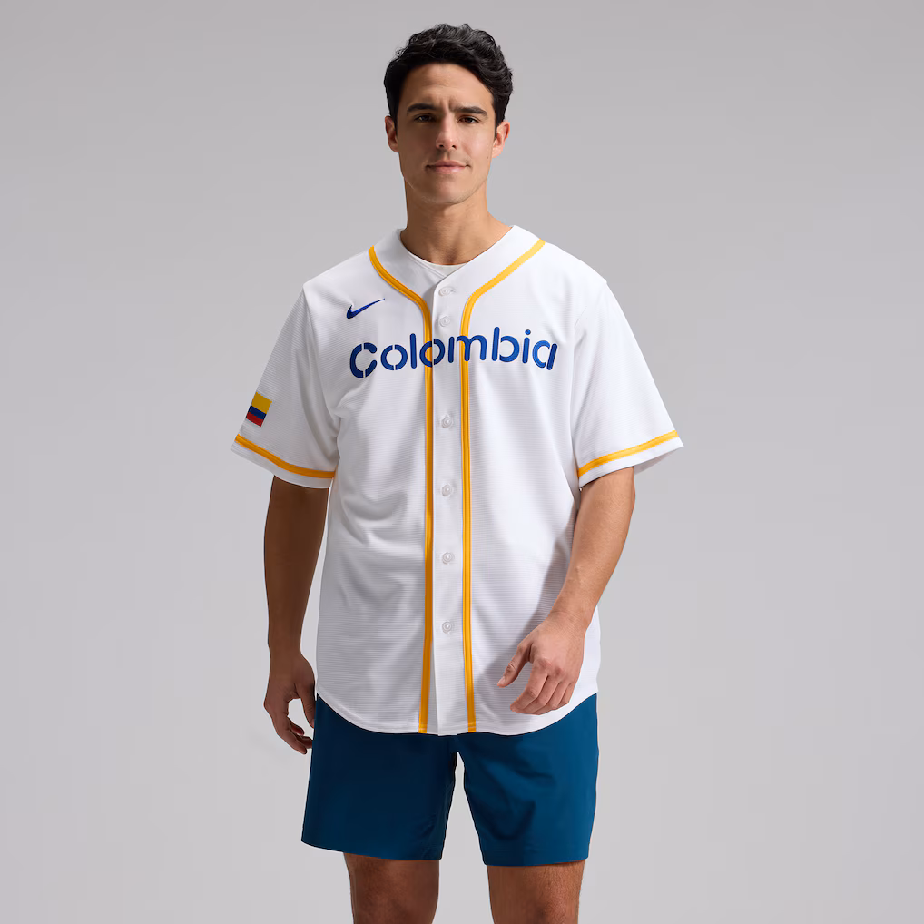 Men's Colombia Baseball Nike White 2026 World Baseball Classic Home Stadium Jersey - ujerseystore