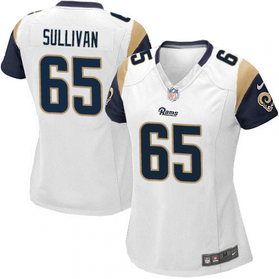 Women's Nike Los Angeles Rams #65 John Sullivan Game White NFL Jersey - Ujersey
