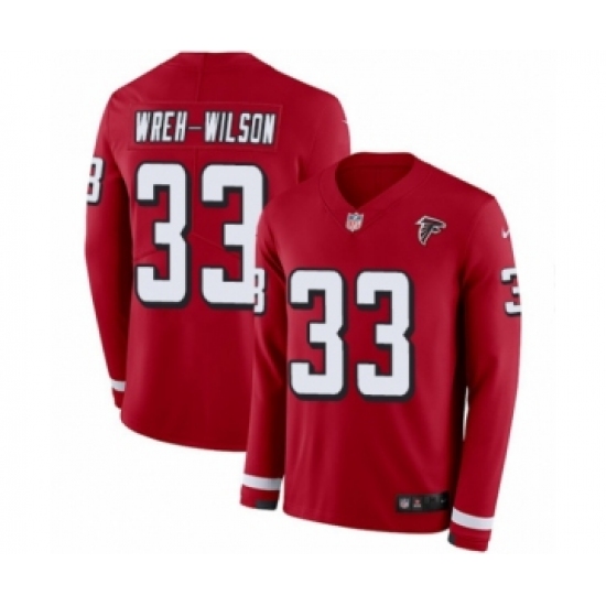 Youth Nike Atlanta Falcons #33 Blidi Wreh-Wilson Limited Red Therma Long Sleeve NFL Jersey - Ujersey