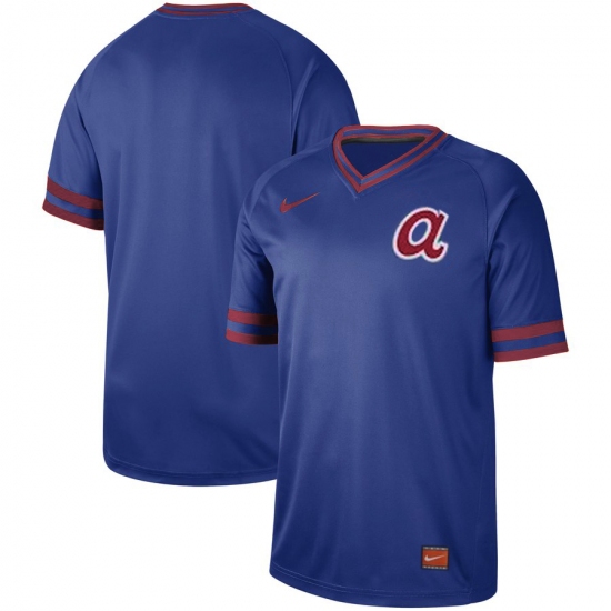 Men's Nike Atlanta Braves Blank Cooperstown Collection Legend V-Neck Jersey Royal - Ujersey