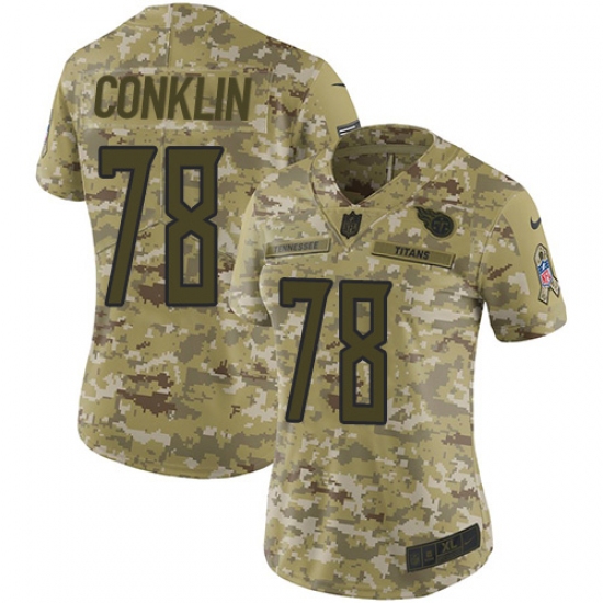 Women's Nike Tennessee Titans #78 Jack Conklin Limited Camo 2018 Salute to Service NFL Jersey - Ujersey