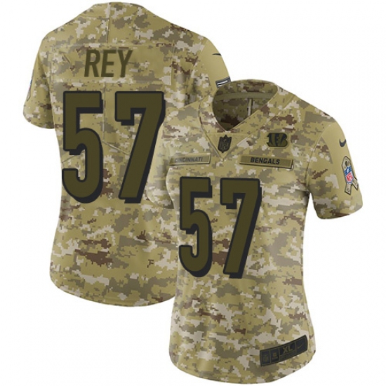 Women's Nike Cincinnati Bengals #57 Vincent Rey Limited Camo 2018 Salute to Service NFL Jersey - Ujersey