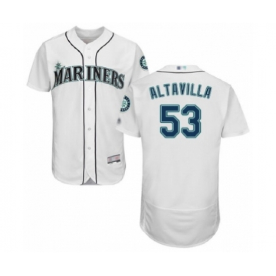 Men's Seattle Mariners #53 Dan Altavilla White Home Flex Base Authentic Collection Baseball Player Jersey - Ujersey