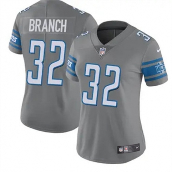 Women Detroit Lions #32 Brian Branch Gray 2023 F U S E Vapor Untouchable Limited Stitched Jersey - Ujersey