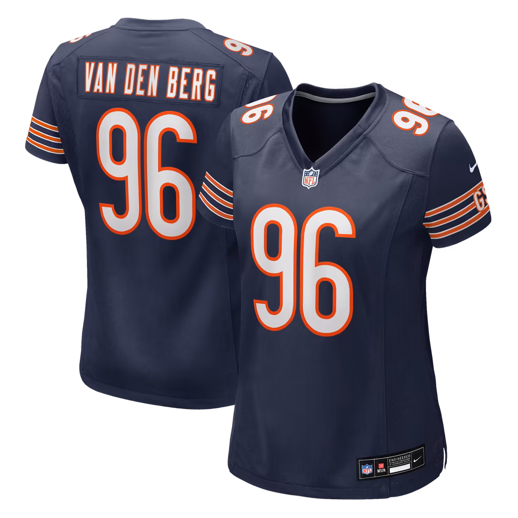 Women's Chicago Bears Jordan van den Berg Nike Navy Team Game Jersey - Ujersey