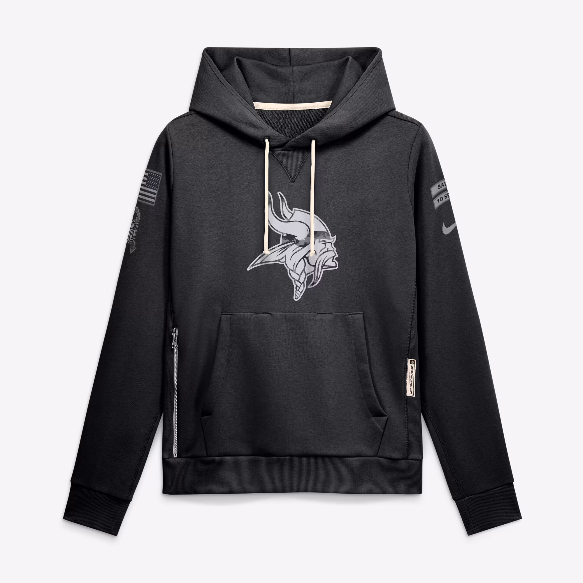 Women's Minnesota Vikings  Nike Black 2026 Salute to Service Sideline Dri-FIT Pullover Hoodie - Ujersey