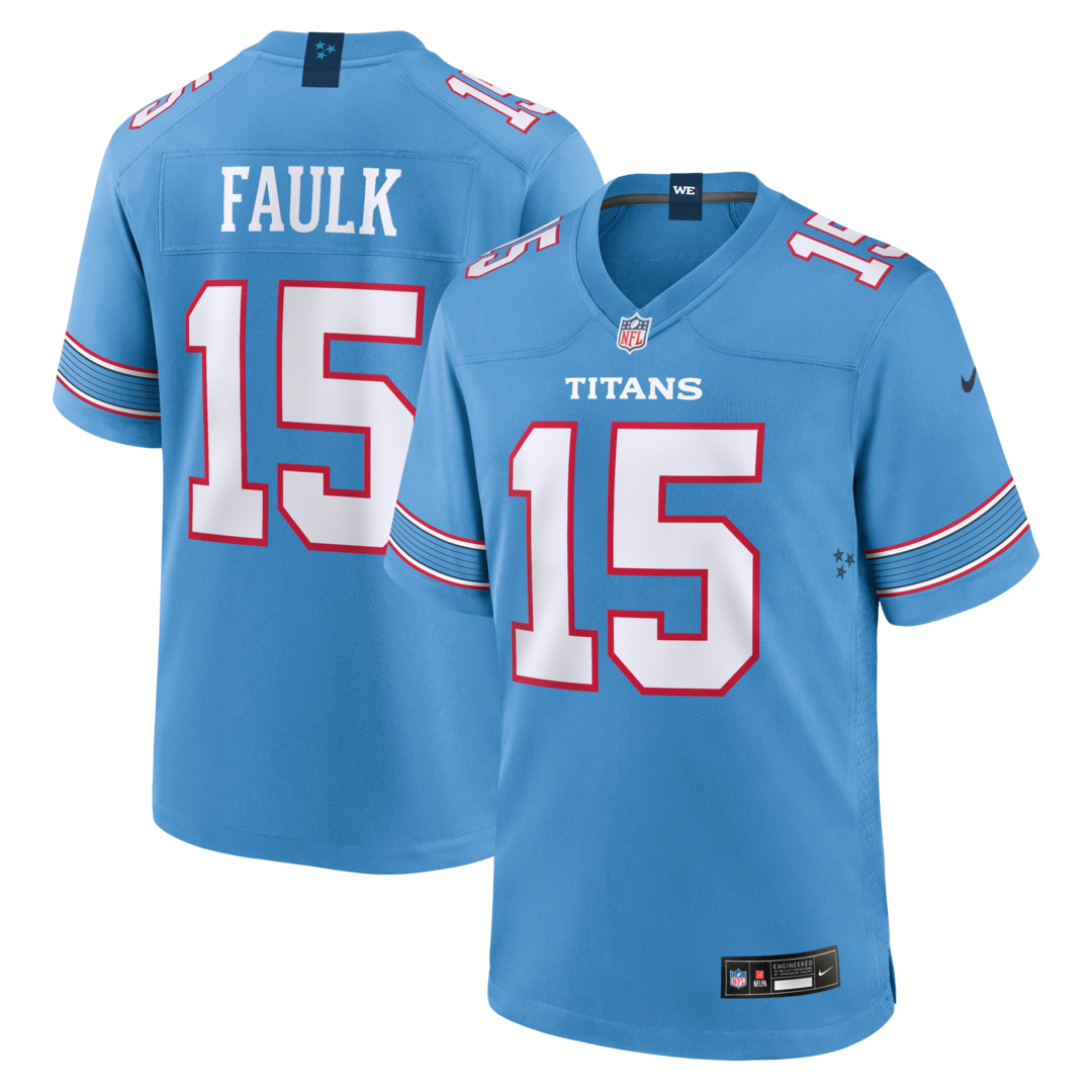 Men's Tennessee Titans Keldric Faulk Nike Light Blue Team Game Jersey - SUjersey01