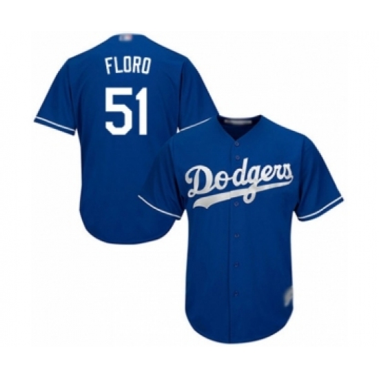 Men's Los Angeles Dodgers #51 Dylan Floro Royal Blue Alternate Flex Base Authentic Collection Baseball Player Jersey - Ujersey