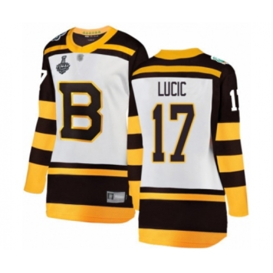 Women's Boston Bruins #17 Milan Lucic White Winter Classic Fanatics Branded Breakaway 2019 Stanley Cup Final Bound Hockey Jersey - Ujersey