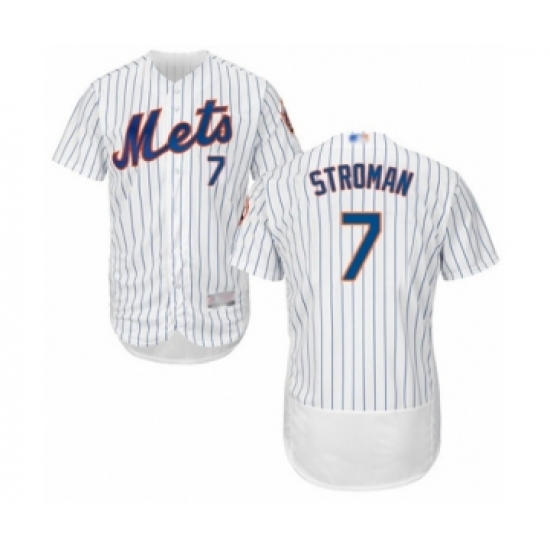 Men's New York Mets #7 Marcus Stroman White Home Flex Base Authentic Collection Baseball Jersey - Ujersey