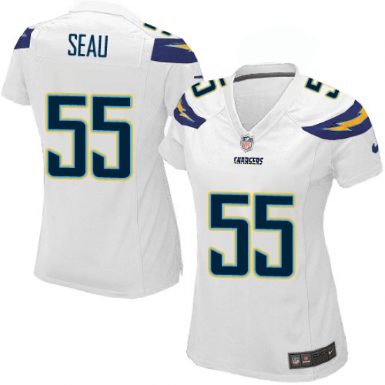 Women's Nike Los Angeles Chargers #55 Junior Seau Game White NFL Jersey - Ujersey