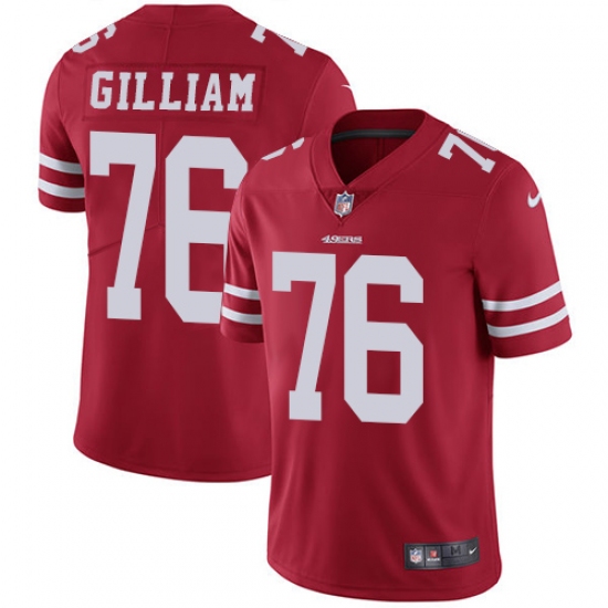 Youth Nike San Francisco 49ers #76 Garry Gilliam Red Team Color Vapor Untouchable Limited Player NFL Jersey - Ujersey