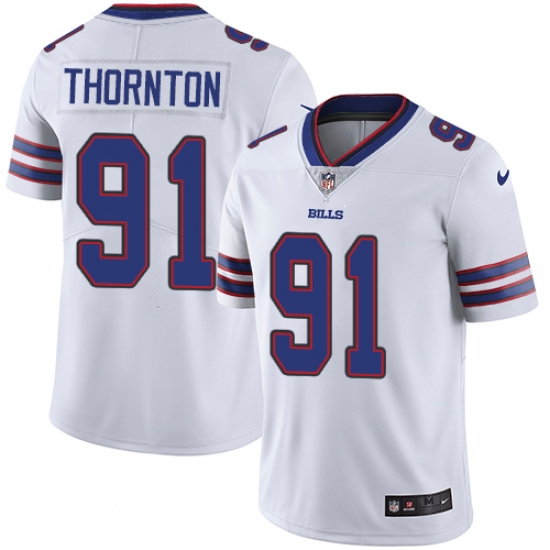 Youth Nike Buffalo Bills #91 Cedric Thornton White Vapor Untouchable Limited Player NFL Jersey - Ujersey