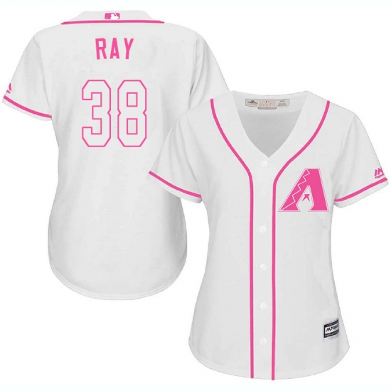 Women's Majestic Arizona Diamondbacks #38 Robbie Ray Authentic White Fashion MLB Jersey - Ujersey