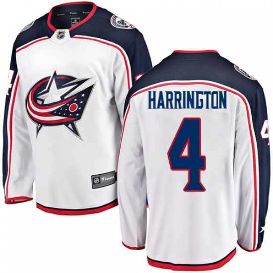 Youth Columbus Blue Jackets #4 Scott Harrington Fanatics Branded White Away Breakaway NHL Jersey - Ujersey