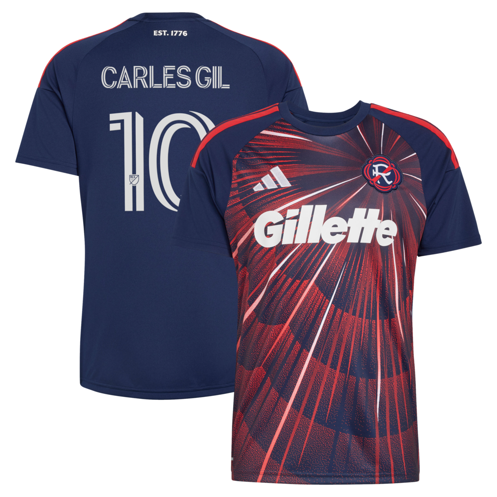 Men's New England Revolution Carles Gil adidas Blue 2026 Independence Day Replica Jersey - Ujersey