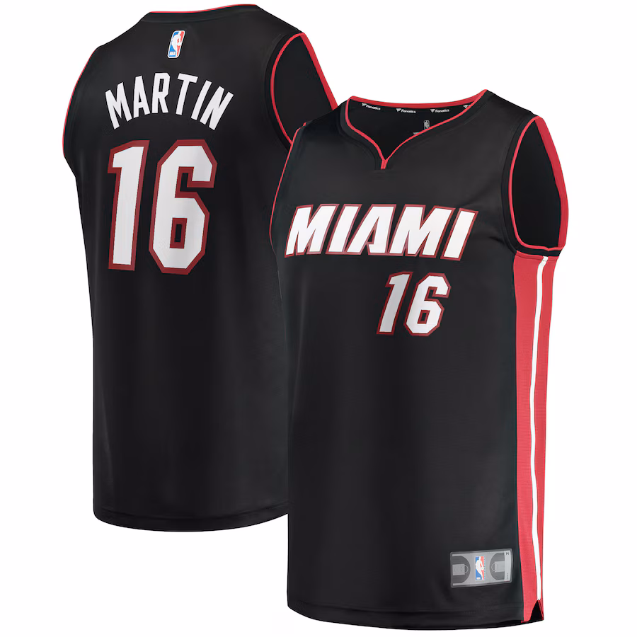 Men's Miami Heat Caleb Martin Fanatics Black 2021/22 Fast Break Replica Jersey - Icon Edition - Ujersey NHL