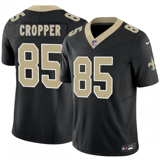Men's New Orleans Saints #85 Jalen Cropper Black 2026 F.U.S.E. Vapor Limited Football Stitched Jersey
