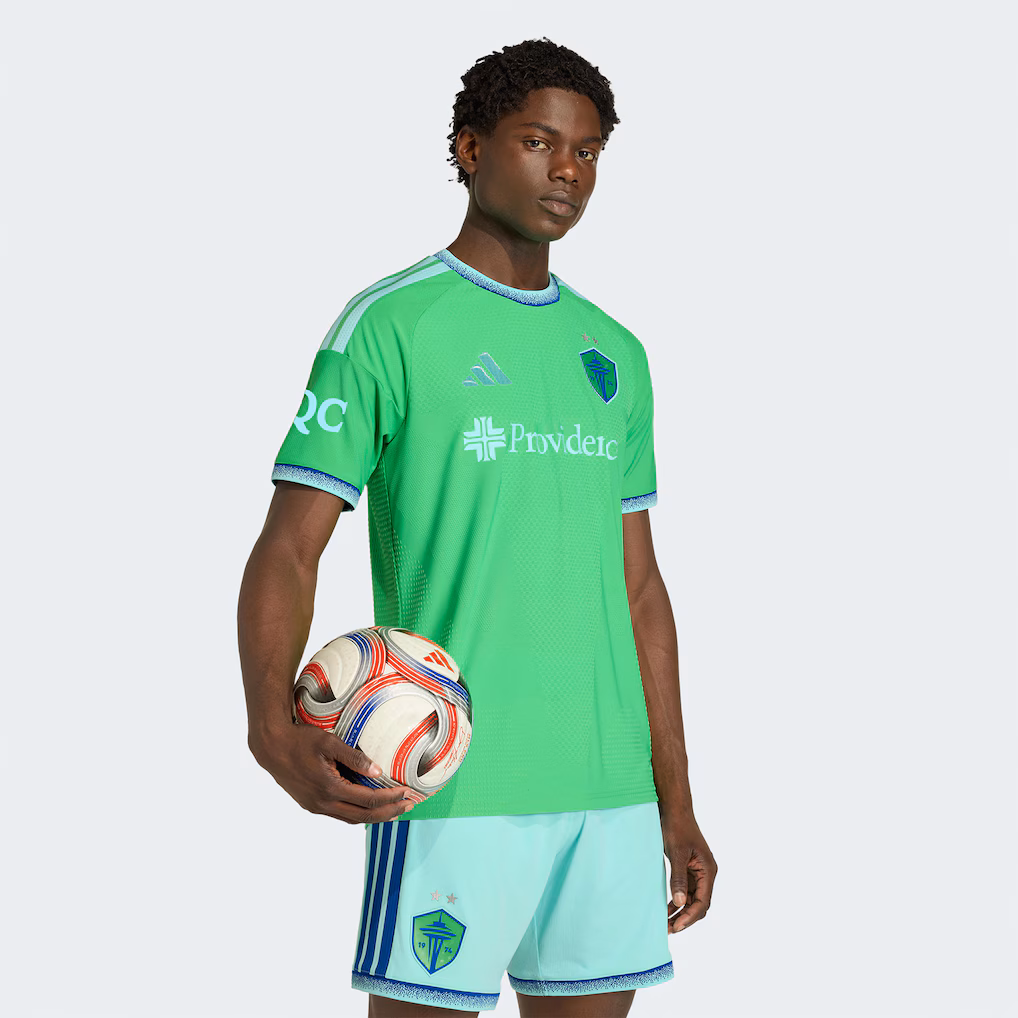 Men's Seattle Sounders FC Rave Green 2026 The Evergreen State Kit On-Field Authentic Patch Jersey - Ujersey NHL