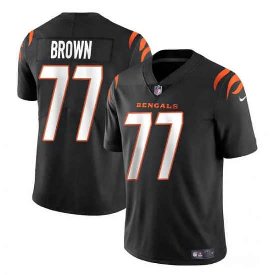 Men's Cincinnati Bengals #77 Trent Brown Black Vapor Untouchable Limited Stitched Jersey - Ujersey