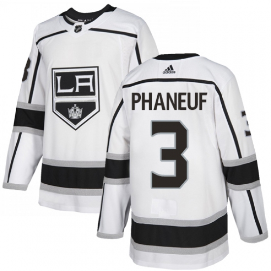 Youth Adidas Los Angeles Kings #3 Dion Phaneuf Authentic White Away NHL Jersey - Ujersey