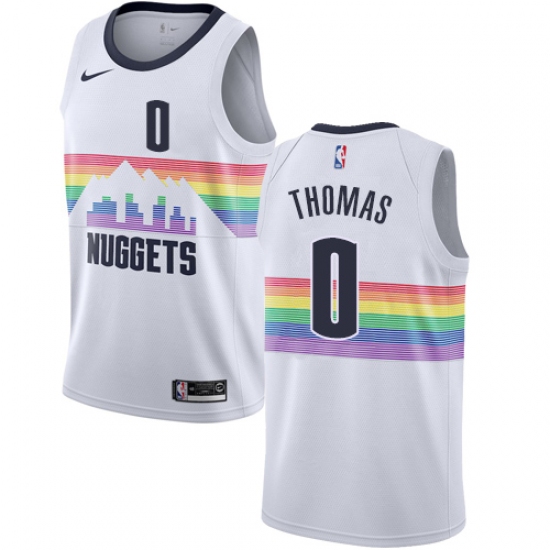 Women's Nike Denver Nuggets #0 Isaiah Thomas Swingman White NBA Jersey - City Edition - Ujersey