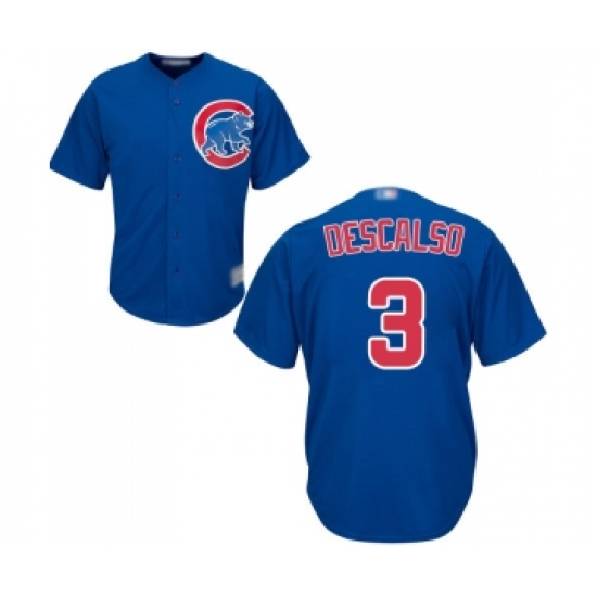 Men's Chicago Cubs #3 Daniel Descalso Replica Royal Blue Alternate Cool Base Baseball Jersey - Ujersey