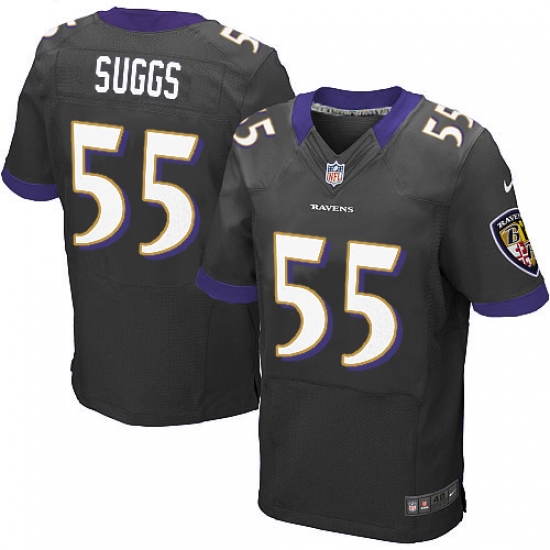 Men's Nike Baltimore Ravens #55 Terrell Suggs Elite Black Alternate NFL Jersey - Ujersey