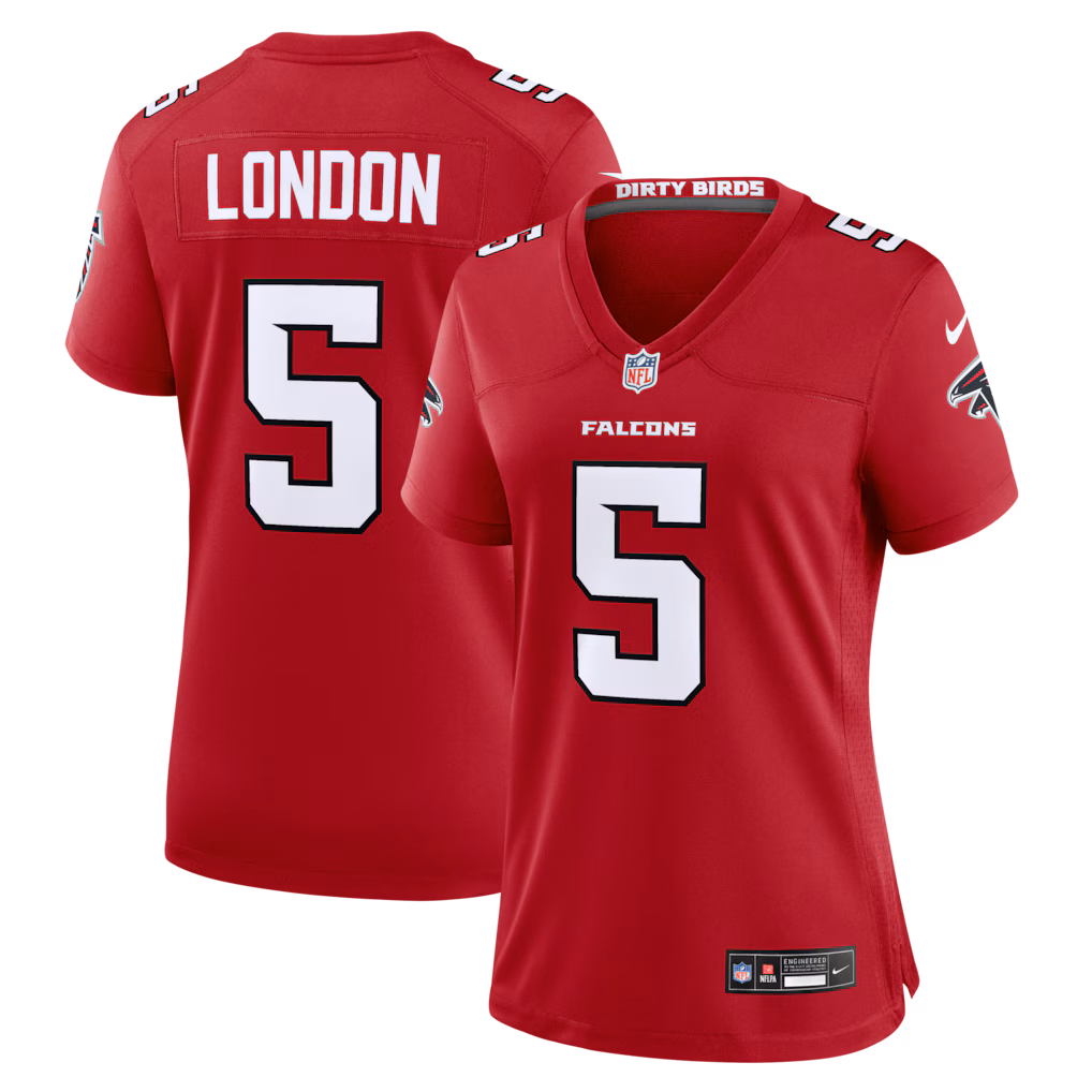 Women's Atlanta Falcons Drake London Nike Red Game Jersey - Ujersey Shop