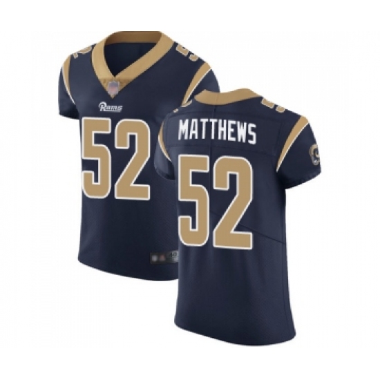 Men's Los Angeles Rams #52 Clay Matthews Navy Blue Team Color Vapor Untouchable Elite Player Football Jersey - Ujersey