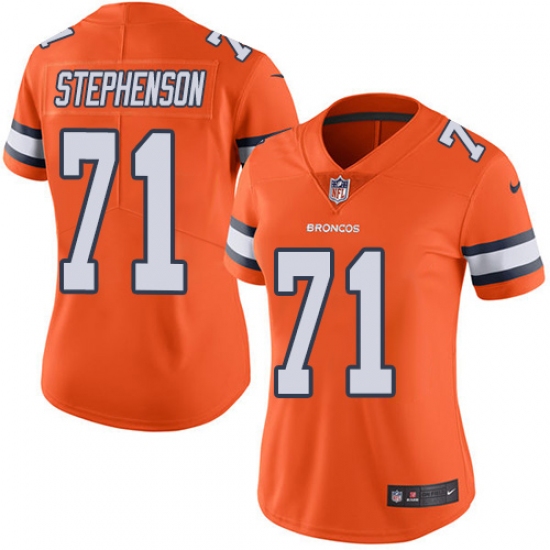 Women's Nike Denver Broncos #71 Donald Stephenson Limited Orange Rush Vapor Untouchable NFL Jersey - Ujersey