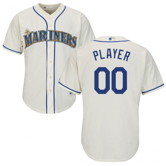 Men's Seattle Mariners Majestic Cream Cool Base Custom Jersey - Ujersey