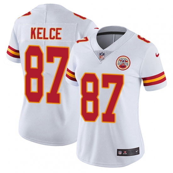 Women's Nike Kansas City Chiefs #87 Travis Kelce Elite White NFL Jersey - Ujersey