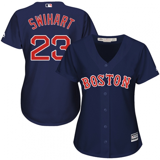 Women's Majestic Boston Red Sox #23 Blake Swihart Authentic Navy Blue Alternate Road MLB Jersey - Ujersey