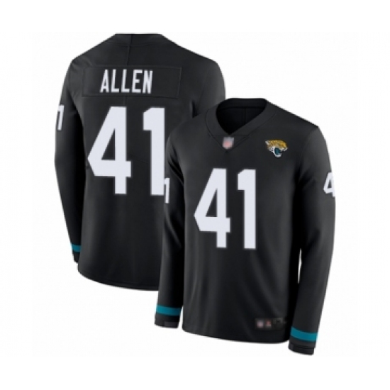 Men's Jacksonville Jaguars #41 Josh Allen Limited Black Therma Long Sleeve Football Jersey - Ujersey