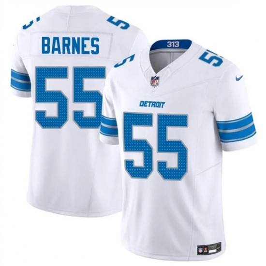 Men's Detroit Lions #55 Derrick Barnes White 2025 F.U.S.E. Vapor Limited Football Stitched Game Jersey - Ujersey