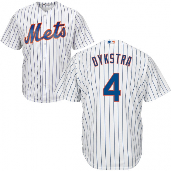 Youth Majestic New York Mets #4 Lenny Dykstra Authentic White Home Cool Base MLB Jersey - Ujersey