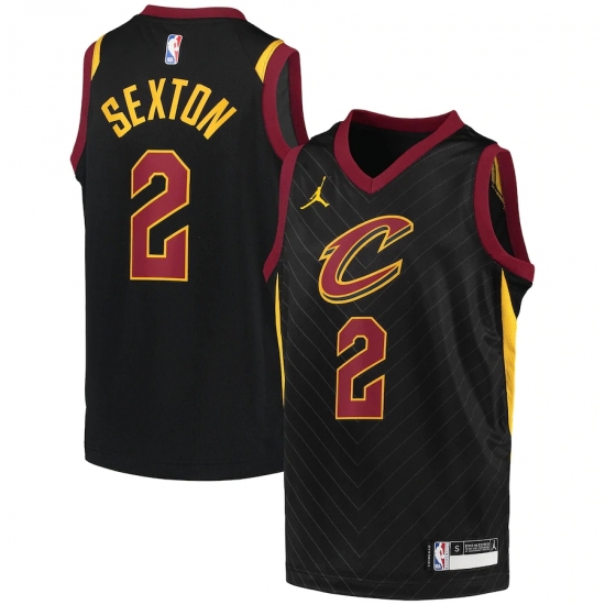 Youth Cleveland Cavaliers #2 Collin Sexton Jordan Brand Black 2020-21 Swingman Player Jersey - Ujersey