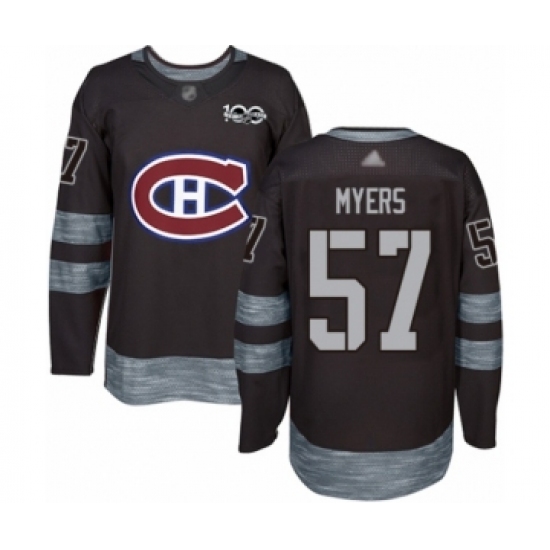 Men's Vancouver Canucks #57 Tyler Myers Authentic Black 1917-2017 100th Anniversary Hockey Jersey - Ujersey