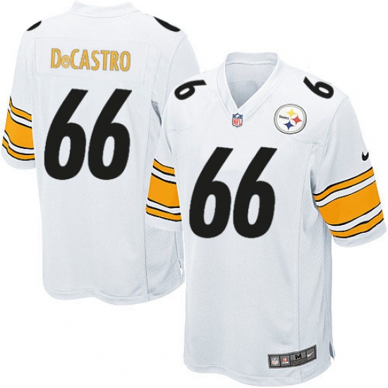 Men's Nike Pittsburgh Steelers #66 David DeCastro Game White NFL Jersey - Ujersey