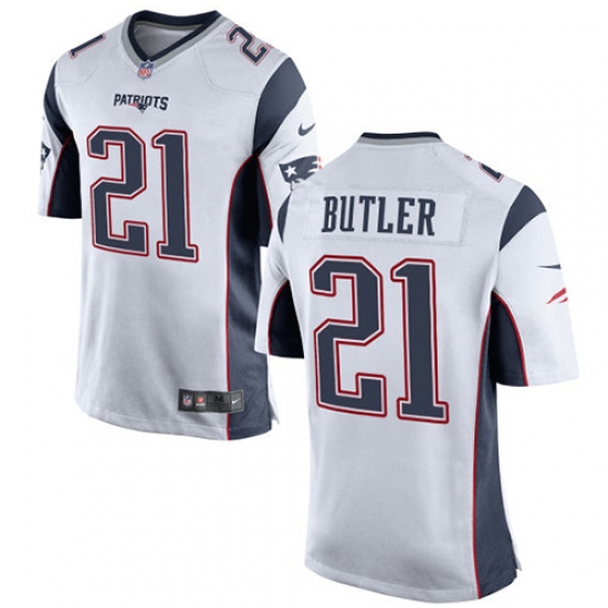Men's Nike New England Patriots #21 Malcolm Butler Game White NFL Jersey - Ujersey