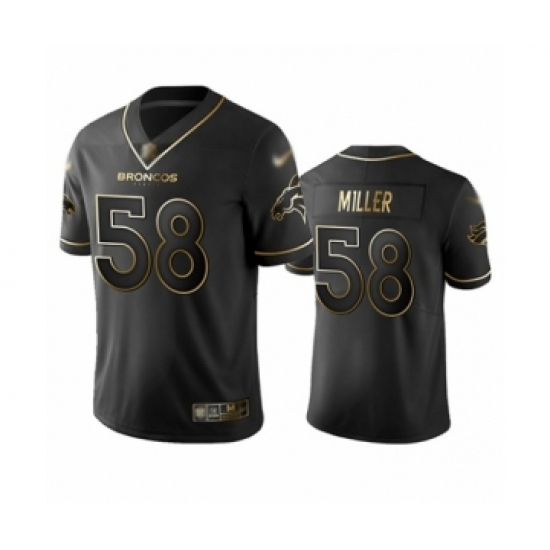 Men's Denver Broncos #58 Von Miller Black Golden Edition Limited Football Jersey - Ujersey