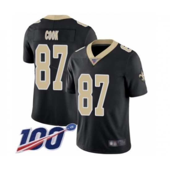 Men's New Orleans Saints #87 Jared Cook Black Team Color Vapor Untouchable Limited Player 100th Season Football Jersey - Ujersey
