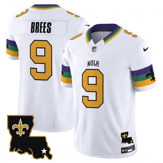 Men's New Orleans Saints #9 Drew Brees White 2024 F.U.S.E. Vapor Limited Stitched Jersey - Ujersey