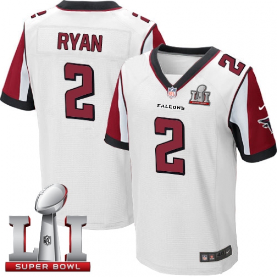 Men's Nike Atlanta Falcons #2 Matt Ryan Elite White Super Bowl LI 51 NFL Jersey - Ujersey