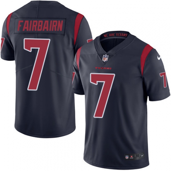 Men's Nike Houston Texans #7 Ka'imi Fairbairn Elite Navy Blue Rush Vapor Untouchable NFL Jersey - Ujersey