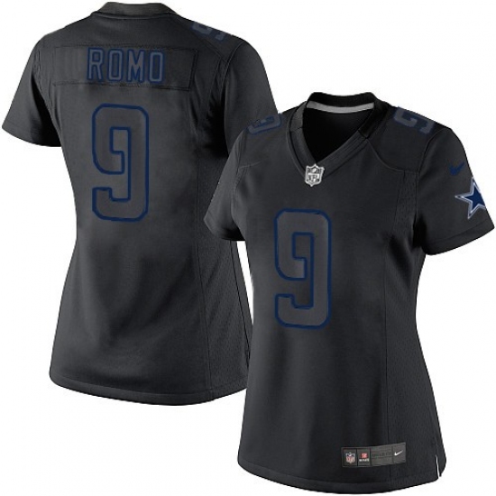 Women's Nike Dallas Cowboys #9 Tony Romo Limited Black Impact NFL Jersey - Ujersey