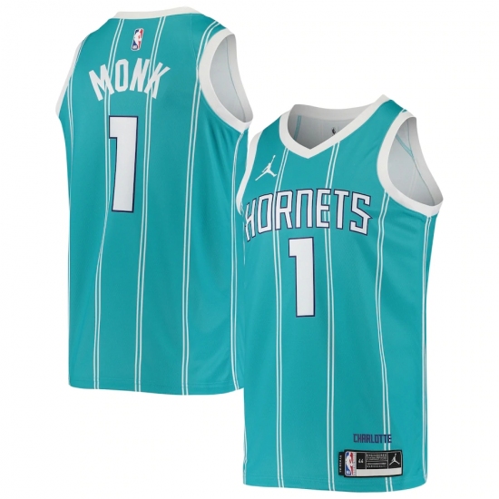 Men's Charlotte Hornets #1 Smalik Monk Jordan Brand Teal 2020-21 Swingman Jersey - Ujersey