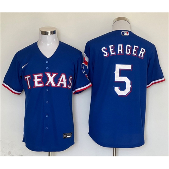 Men's Texas Rangers #5 Corey Seager Royal Cool Base Stitched Baseball Jersey - Ujersey