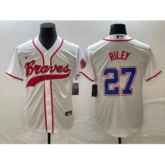 Men's Atlanta Braves #27 Austin Riley White Cool Base Stitched Baseball Jersey - Ujersey